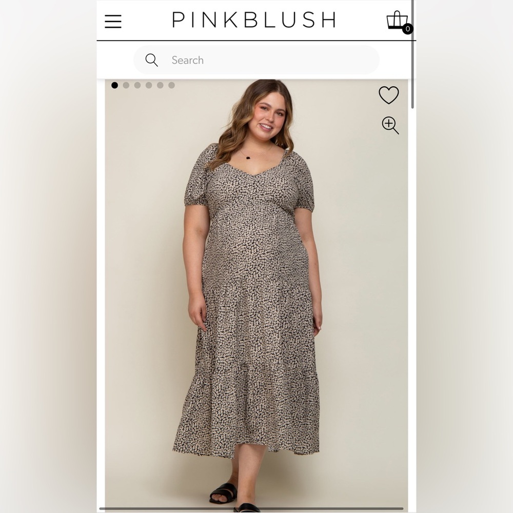 PinkBlush Maternity Women's Black and White Floral Dress